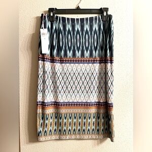 Kelly & Diane Skirt NWT Size 6 Multicolored Diamond Pencil Lined Boho Vibe